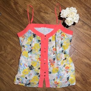 Under skies floral spaghetti straps top blouse